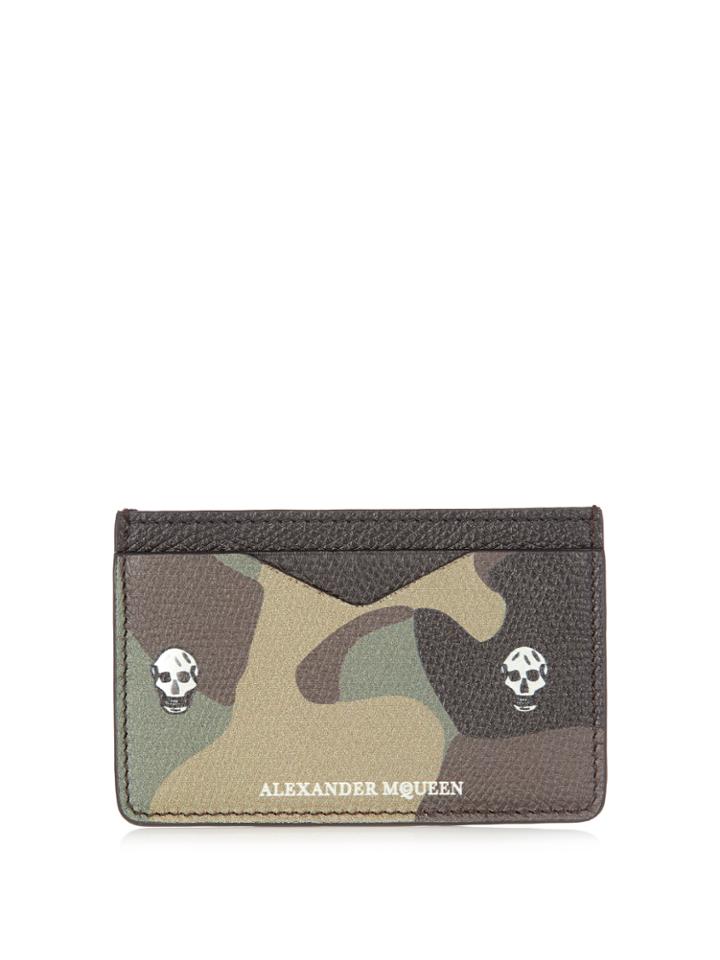 Alexander Mcqueen Camouflage-print Leather Cardholder