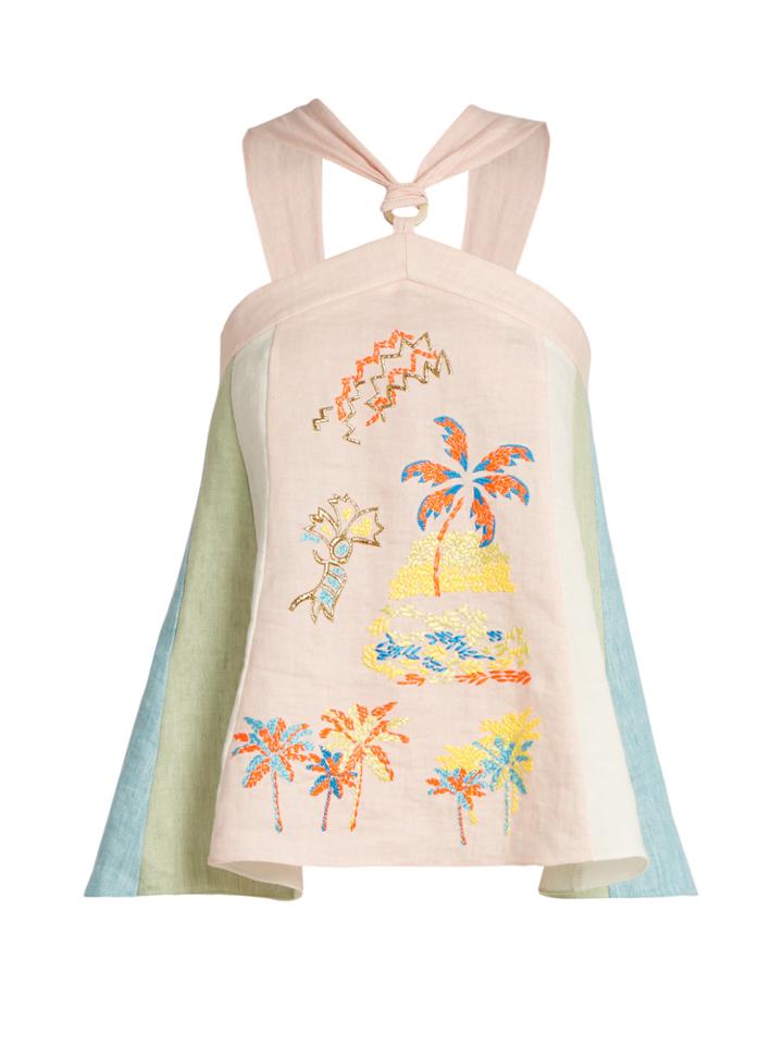 Peter Pilotto Embroidered Halterneck Top