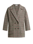 Redvalentino Houndstooth-check Wool-blend Coat