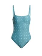 Asceno Square-neck Polka-dot Swimsuit