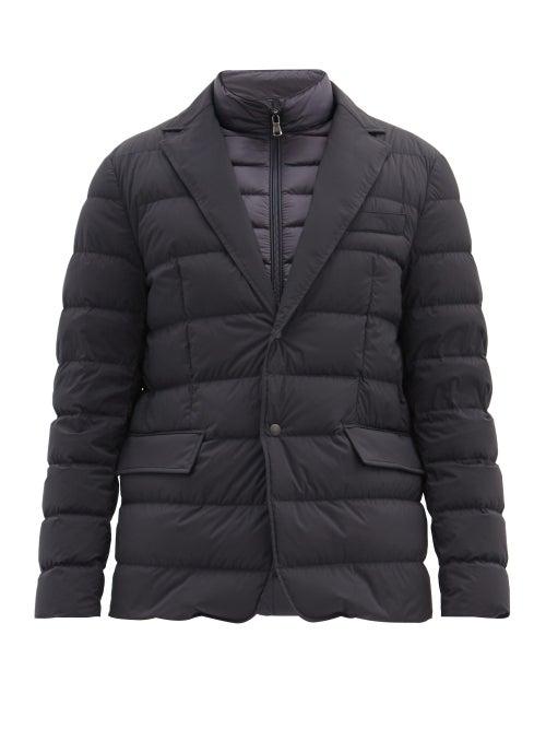Matchesfashion.com Moncler - Ferrandier Single-breasted Down-filled Jacket - Mens - Navy