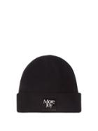 More Joy By Christopher Kane - Logo-patch Ribbed-merino Beanie Hat - Mens - Black