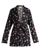 Christopher Kane Pansy-print Satin Jacket