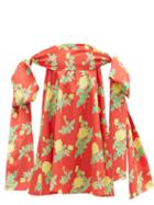Matchesfashion.com Bernadette - Holly Off-the-shoulder Floral-print Mini Dress - Womens - Red Print