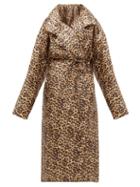 Matchesfashion.com Norma Kamali - Sleeping Bag Leopard-print Coat - Womens - Leopard