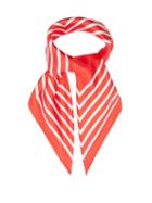 Matchesfashion.com Lescarf - Striped-border Silk-twill Scarf - Womens - Red White