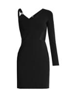 Versus Versace Asymmetric-sleeve Contrast-panel Mini Dress