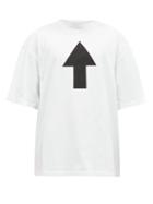 Matchesfashion.com Balenciaga - Arrow And Wi-fi Print Cotton-jersey T-shirt - Mens - White
