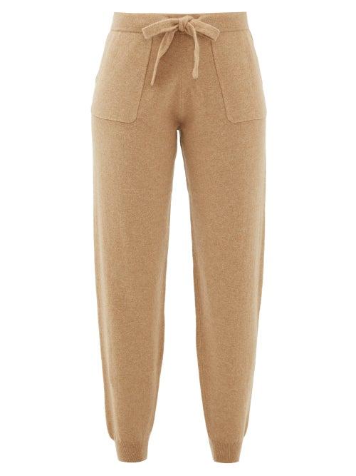 Matchesfashion.com Allude - Tapered Leg Wool Blend Track Pants - Womens - Camel