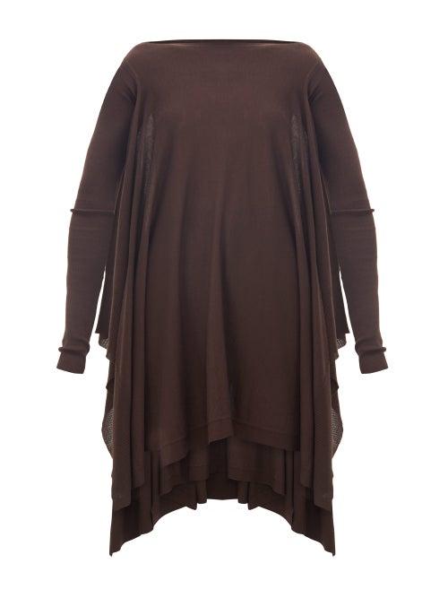 Matchesfashion.com Rick Owens Drkshdw - Round-neck Merino-wool Poncho - Womens - Brown