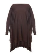 Matchesfashion.com Rick Owens Drkshdw - Round-neck Merino-wool Poncho - Womens - Brown