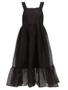 Matchesfashion.com Shrimps - Sylvia Floral Organza Pinafore Dress - Womens - Black