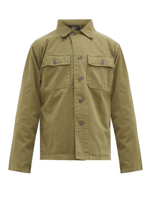 Matchesfashion.com Rrl - Curtis Cotton-seersucker Shirt - Mens - Green
