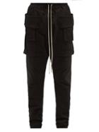 Rick Owens Drkshdw - Drawstring-waist Cargo Cotton-jersey Track Pants - Mens - Black