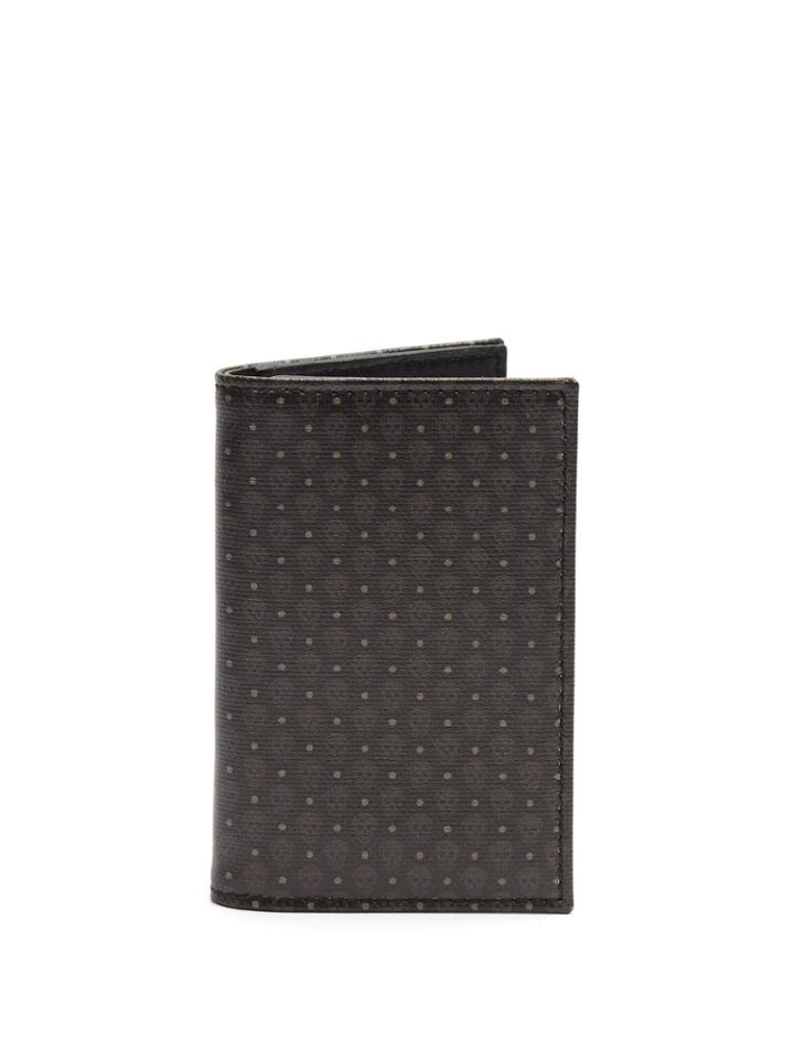 Alexander Mcqueen Micro Skull-print Bi-fold Canvas Cardholder