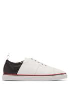 Matchesfashion.com Thom Browne - Straight Striped Leather Low Top Trainers - Mens - White