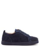 Matchesfashion.com Christian Louboutin - Louis Junior Spike-embellished Suede Trainers - Mens - Navy