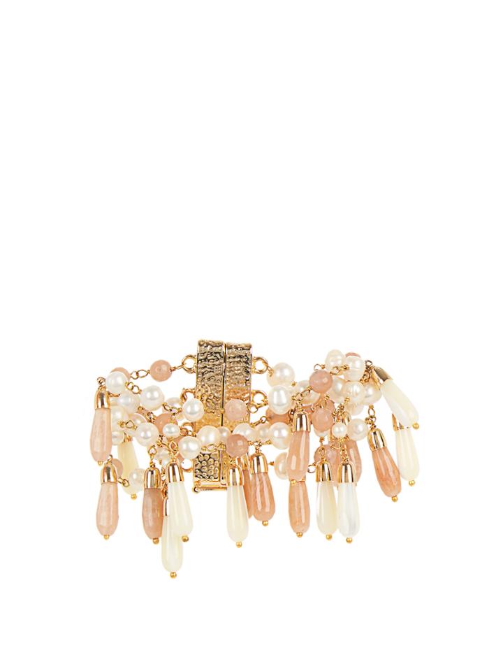 Rosantica By Michela Panero Pascoli Pearl, Mother-of-pearl, Sunstone Bracelet