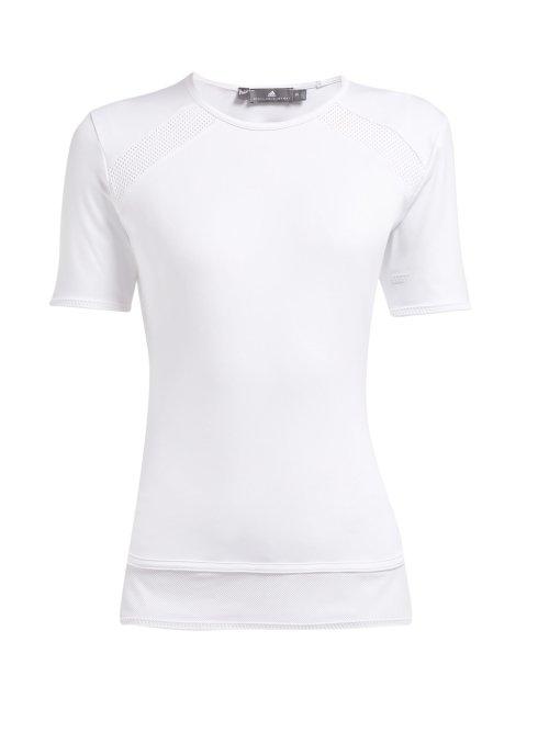 Matchesfashion.com Adidas By Stella Mccartney - Essential Mesh Panel Performance T Shirt - Womens - White