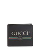 Matchesfashion.com Gucci - Logo-print Bi-fold Leather Wallet - Mens - Black Multi