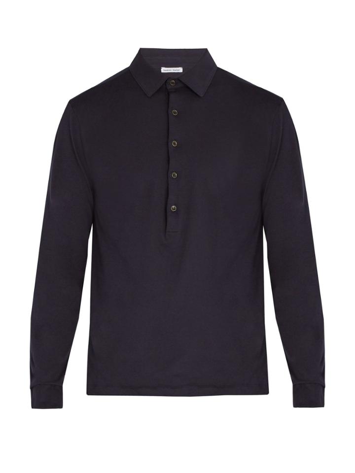 Tomas Maier Long-sleeved Cotton Polo Shirt