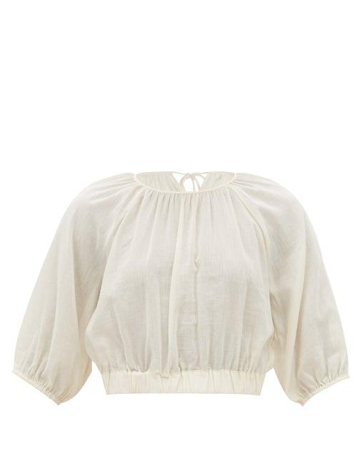 Loup Charmant - Mer Organic-cotton Crop Top - Womens - Beige