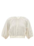 Loup Charmant - Mer Organic-cotton Crop Top - Womens - Beige