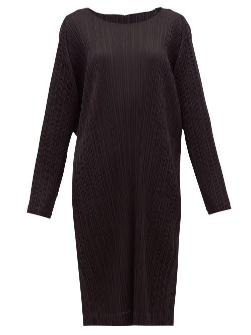Matchesfashion.com Pleats Please Issey Miyake - Pleated Technical-jersey Midi Tunic Dress - Womens - Black