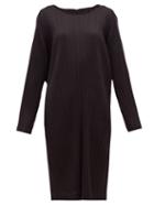 Matchesfashion.com Pleats Please Issey Miyake - Pleated Technical-jersey Midi Tunic Dress - Womens - Black