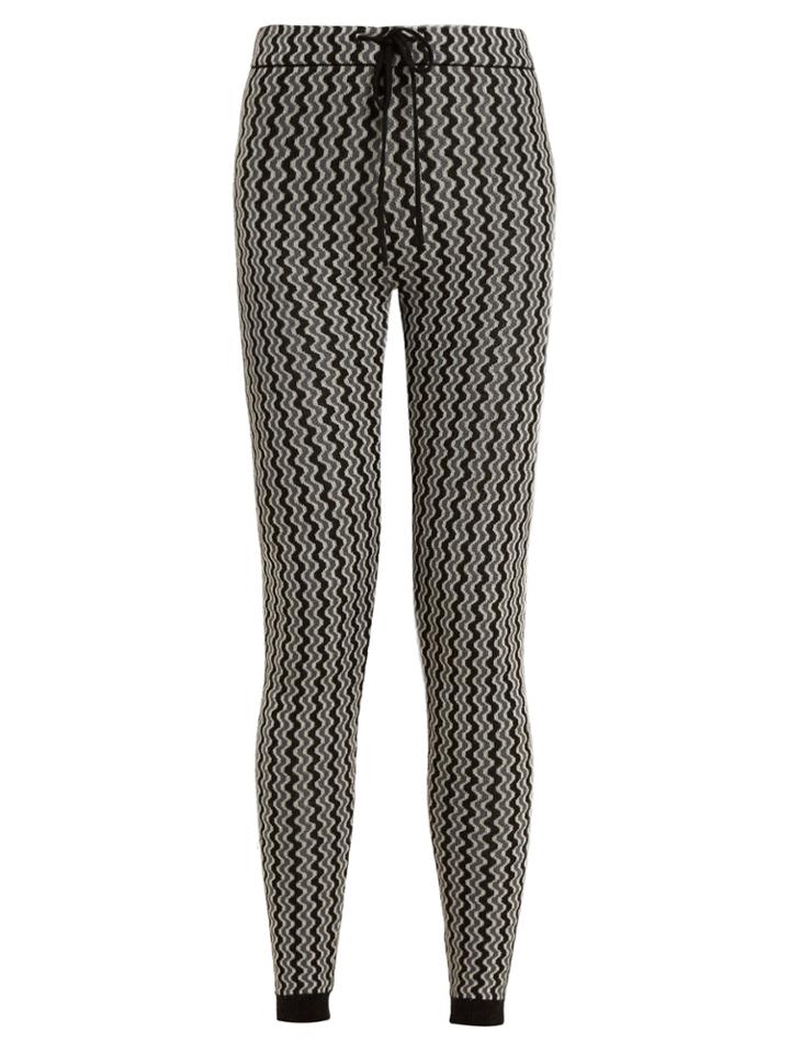 Perfect Moment Frequency Zigzag-intarsia Slim-leg Wool Trousers