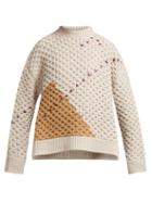 Matchesfashion.com Raf Simons - Loose Knit Wool Sweater - Womens - Beige Multi