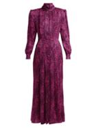 Matchesfashion.com Alessandra Rich - Leopard Print Silk Satin Dress - Womens - Pink Multi