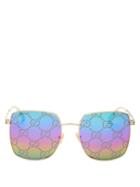 Matchesfashion.com Gucci - Gg-rhombus Mirrored Square Metal Sunglasses - Womens - Multi
