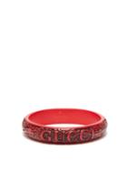 Matchesfashion.com Gucci - Logo And Dragon Engraved Bangle - Mens - Red