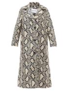 Matchesfashion.com Stand Studio - Mollie Snake-print Faux-leather Coat - Womens - Beige Print