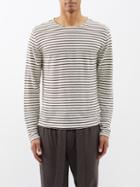 Officine Gnrale - Striped Linen-blend Jersey Long-sleeved T-shirt - Mens - Cream Stripe