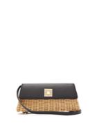 Matchesfashion.com Sparrows Weave - The Clutch Wicker And Leather Cross-body Bag - Womens - Black Multi