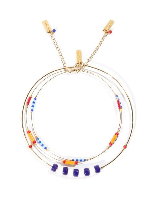 Matchesfashion.com Etro - Set Of Three Glass-beaded Chokers - Womens - Blue Multi