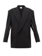 Matchesfashion.com Vetements - Slit Sleeve Oversized Anarchy Print Blazer - Womens - Black