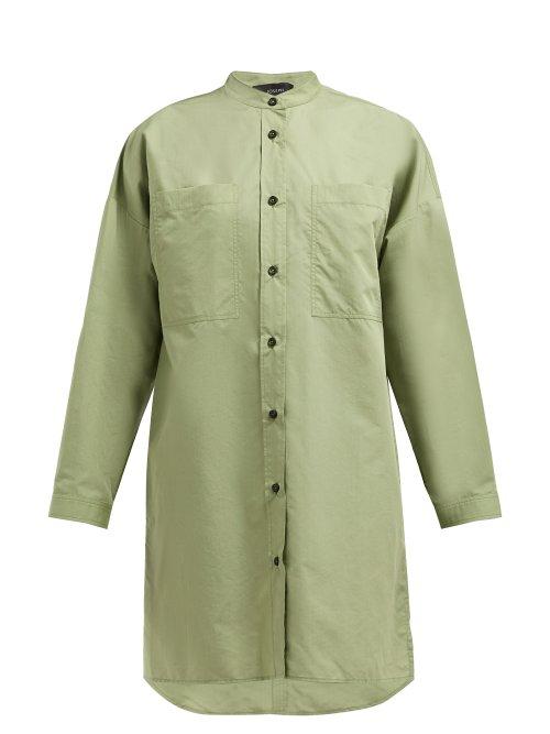 Matchesfashion.com Joseph - Rollo Cotton Blend Poplin Shirtdress - Womens - Green