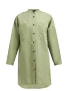 Matchesfashion.com Joseph - Rollo Cotton Blend Poplin Shirtdress - Womens - Green