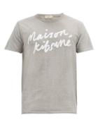 Matchesfashion.com Maison Kitsun - Logo-print Cotton T-shirt - Mens - Grey