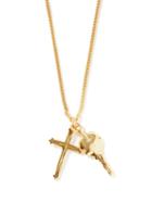 Matchesfashion.com Emanuele Bicocchi - Cross And Key 24kt Gold-plated Necklace - Mens - Gold