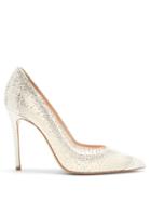 Matchesfashion.com Gianvito Rossi - Rania Cystal-embellished Suede Pumps - Womens - White
