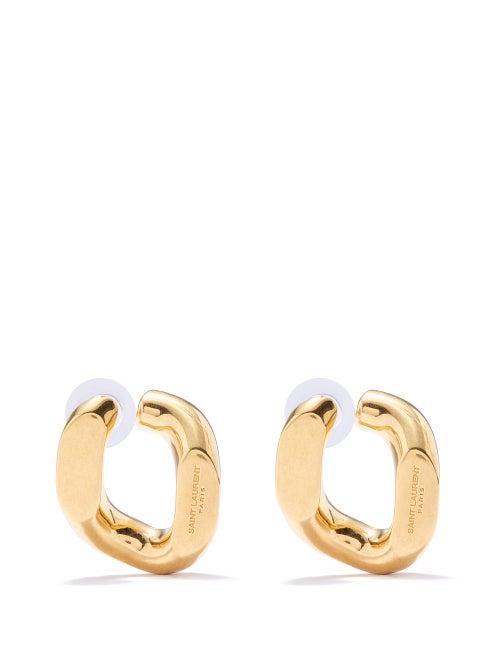 Saint Laurent - Distorted Hoop Earrings - Womens - Gold