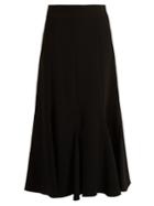 Chloé Pleated Crepe Midi Skirt