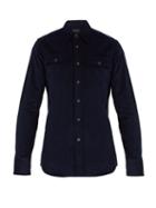 Matchesfashion.com Prada - Single Cuff Corduroy Shirt - Mens - Navy