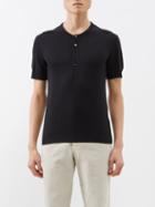 Tom Ford - Ribbed Jersey Henley Top - Mens - Black