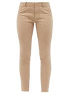 Matchesfashion.com Nili Lotan - Jenna Cropped Cotton-blend Slim-leg Trousers - Womens - Camel