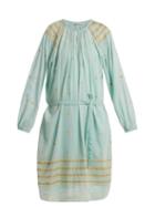 Matchesfashion.com Mes Demoiselles - Tenerife Embroidered Cotton Dress - Womens - Blue